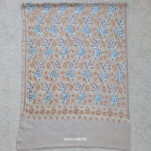 NWOT Ahujasons Wool Scarf Chain Stitch Embroidery